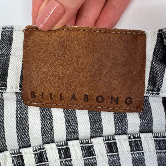 BILLABONG Stripe High-Rise Y2K Style Cotton-Blend Denim Shorts | Size US 25 - Picture 2 of 15